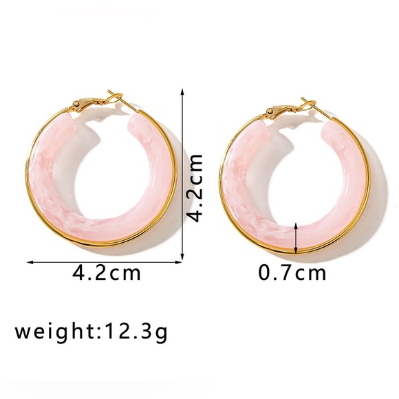 Blush Swirl Hoops - Picture 3 of 10